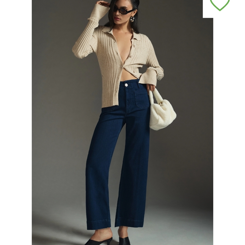 Anthropologie Maeve The Colette Wide Leg High Rise Jeans